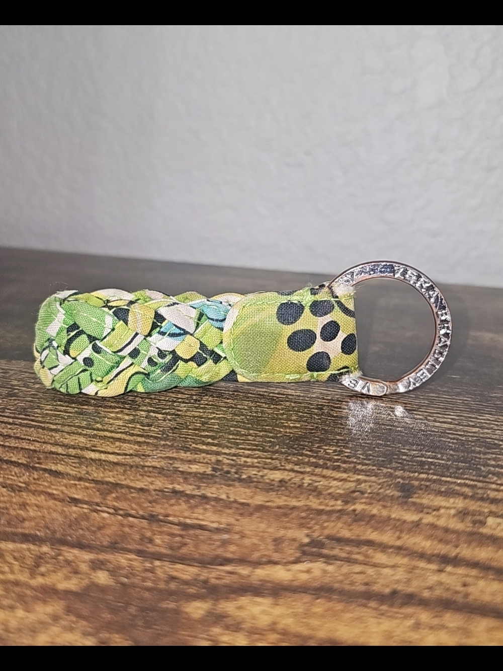 Vera Bradley Braided Wristlet Keychain - Lime's Up